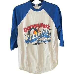 Vintage 80s Dorney Park and Wildwater Kingdom Raglan Single Stitch Shirt Medium
